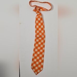 Structure 100% Silk Tie Orange and Cream